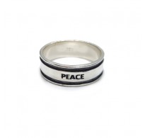 R002345 Genuine Sterling Silver Ring Band Peace 8mm Wide Solid Hallmarked 925 Handmade